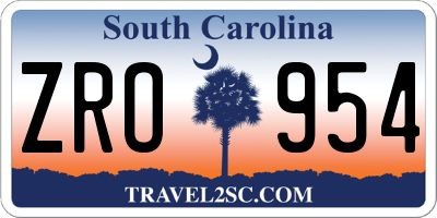 SC license plate ZRO954