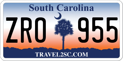 SC license plate ZRO955