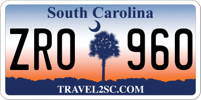 SC license plate ZRO960