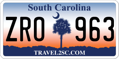 SC license plate ZRO963