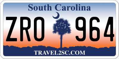 SC license plate ZRO964