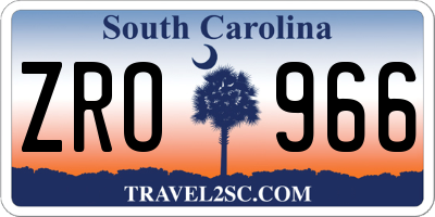 SC license plate ZRO966