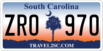 SC license plate ZRO970