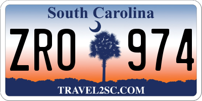 SC license plate ZRO974