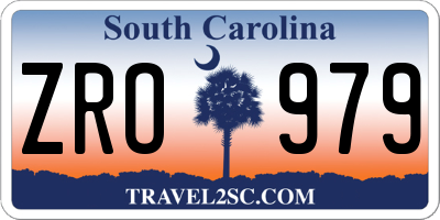 SC license plate ZRO979