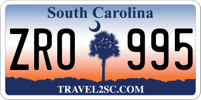 SC license plate ZRO995