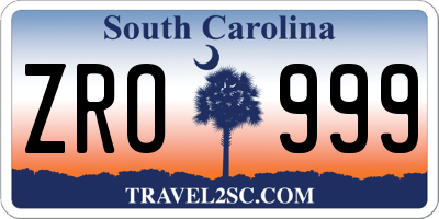 SC license plate ZRO999