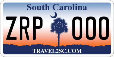 SC license plate ZRP000
