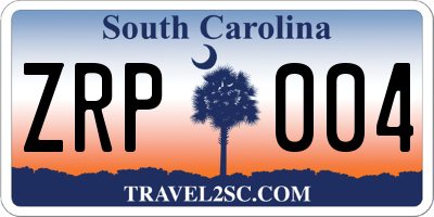 SC license plate ZRP004