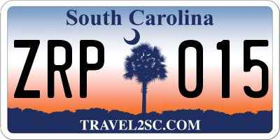 SC license plate ZRP015