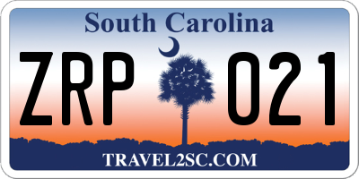 SC license plate ZRP021