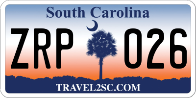 SC license plate ZRP026