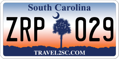 SC license plate ZRP029