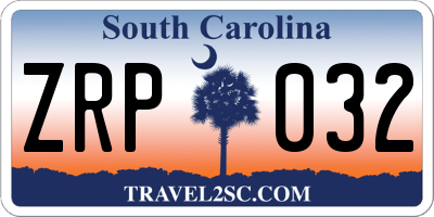 SC license plate ZRP032