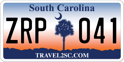 SC license plate ZRP041