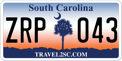 SC license plate ZRP043