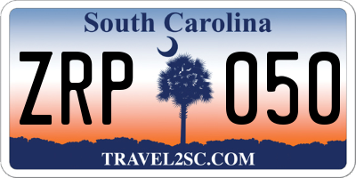 SC license plate ZRP050