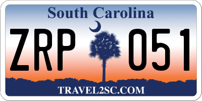 SC license plate ZRP051