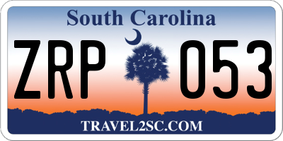 SC license plate ZRP053