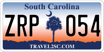 SC license plate ZRP054