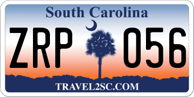 SC license plate ZRP056
