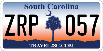 SC license plate ZRP057