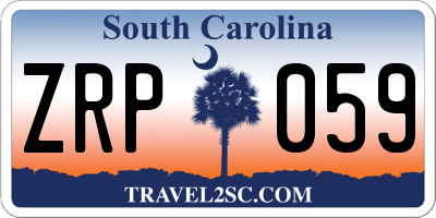 SC license plate ZRP059