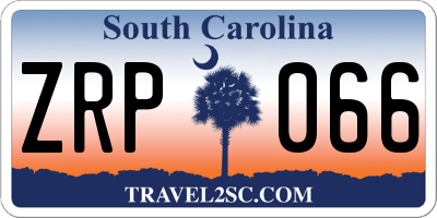 SC license plate ZRP066