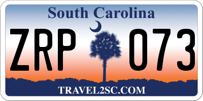 SC license plate ZRP073