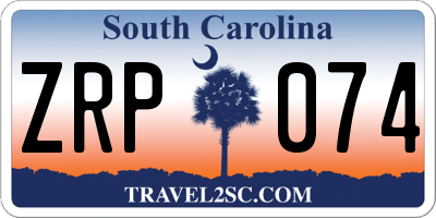 SC license plate ZRP074