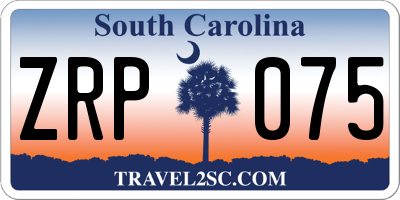 SC license plate ZRP075