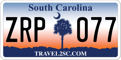 SC license plate ZRP077