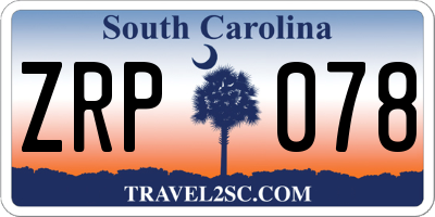 SC license plate ZRP078