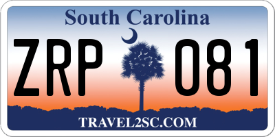 SC license plate ZRP081
