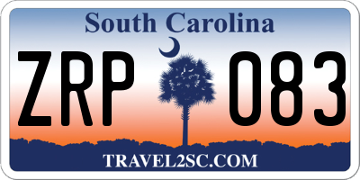 SC license plate ZRP083