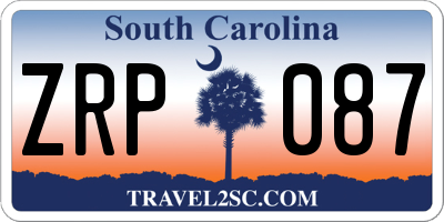 SC license plate ZRP087