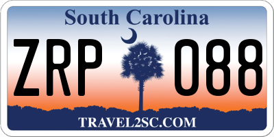 SC license plate ZRP088