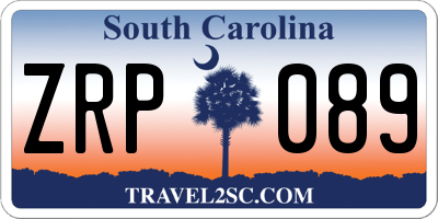 SC license plate ZRP089
