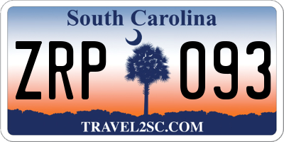 SC license plate ZRP093