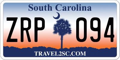 SC license plate ZRP094