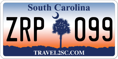 SC license plate ZRP099