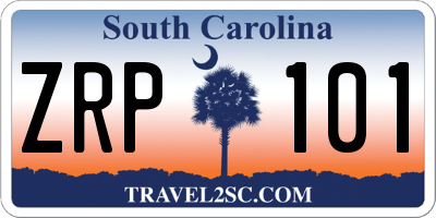 SC license plate ZRP101