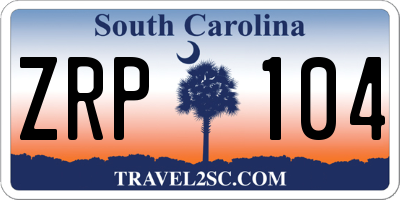 SC license plate ZRP104