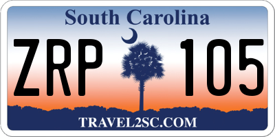 SC license plate ZRP105