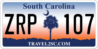 SC license plate ZRP107