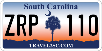 SC license plate ZRP110