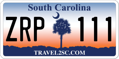 SC license plate ZRP111