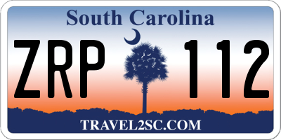 SC license plate ZRP112