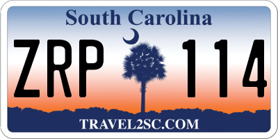 SC license plate ZRP114