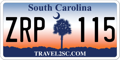 SC license plate ZRP115